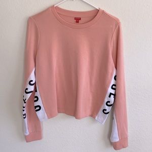 Pink Guess cropped sweater